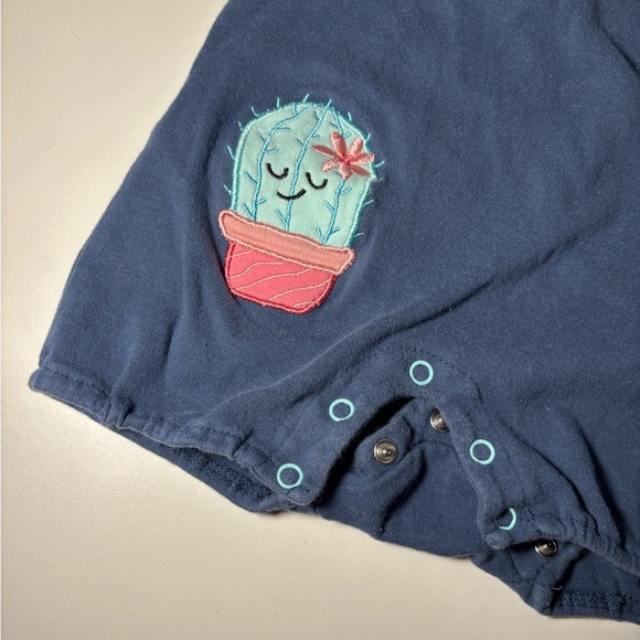 Blue Baby Romper with Cactus Design - Picture 2 of 5